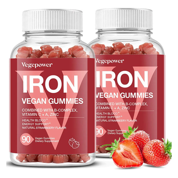 Gomitas De Hierro Multivitaminas Sabor Fresa Veganas Sin Gluten