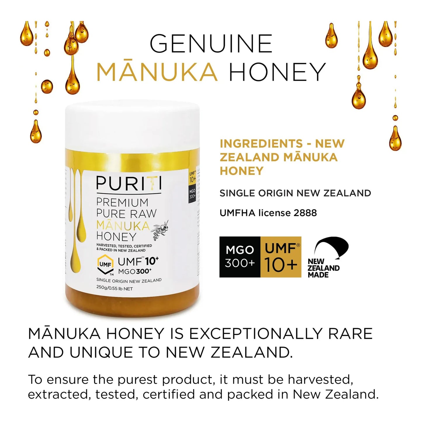 Miel De Manuka Cruda 100 Pura MGO 300 UMF 10 88 Oz Importada De Nueva Zelanda