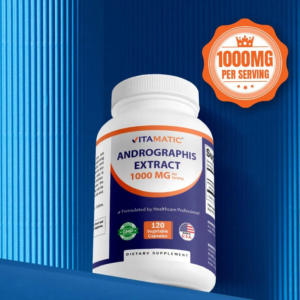 Extracto Andrographis 1000 Mg 120 Cápsulas Vegetales 20 Veces Más Potente