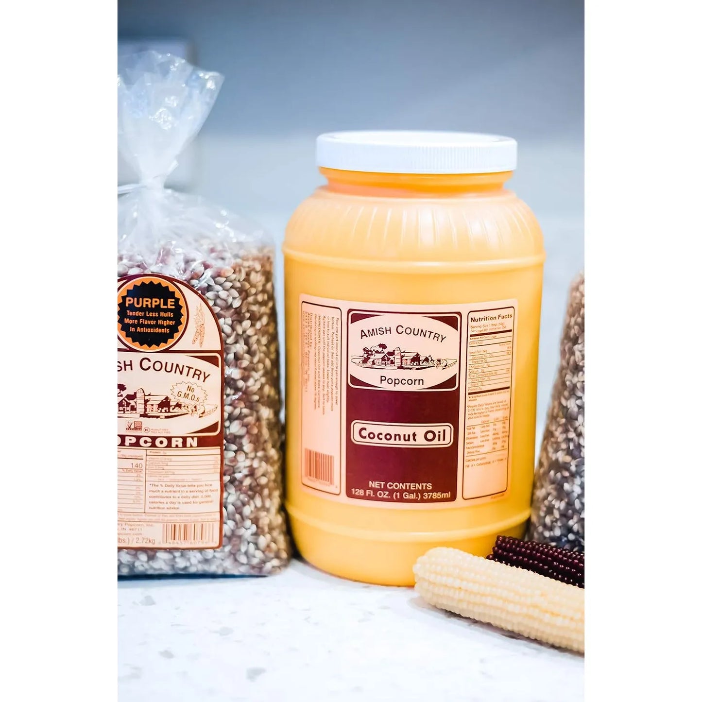 Aceite De Coco Para Palomitas Amish Country 3.8 L 100% Natural Sin OMG Y Sin Gluten