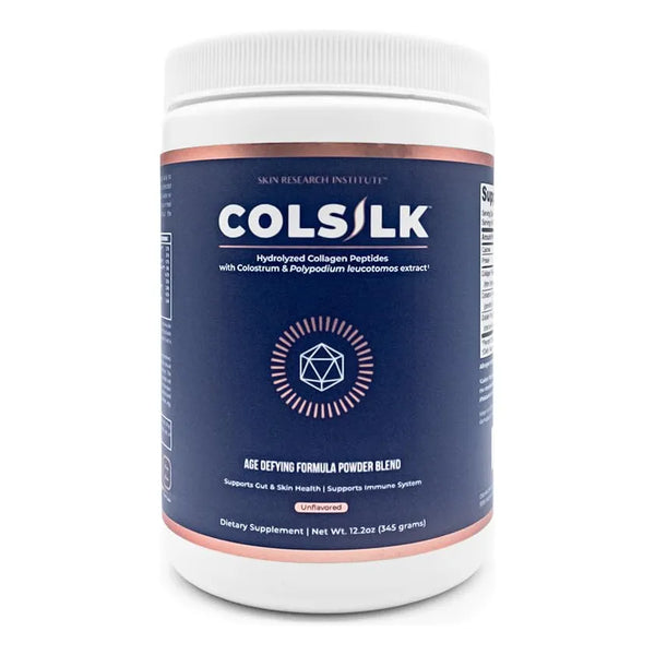 ColSilk Colageno En Polvo Con Calostro Y Polipodio Para Piel Cabello Uñas Y Articulaciones Sin Sabor