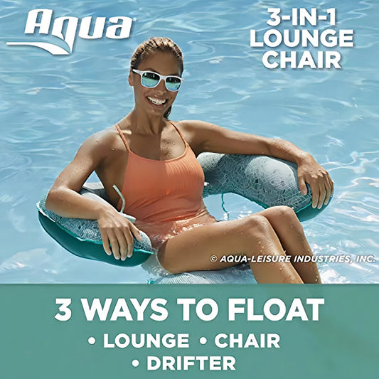 Aqua Mosaic 3 En 1 Sillon De Piscina Flotador Transformable Verde