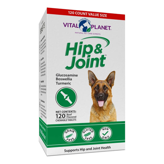 Suplemento Natural Para Cadera Y Articulaciones De Perros Con Glucosamina Y MSM 120 Tabletas