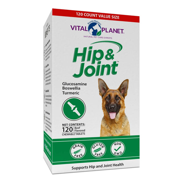 Suplemento Natural Para Cadera Y Articulaciones De Perros Con Glucosamina Y MSM 120 Tabletas