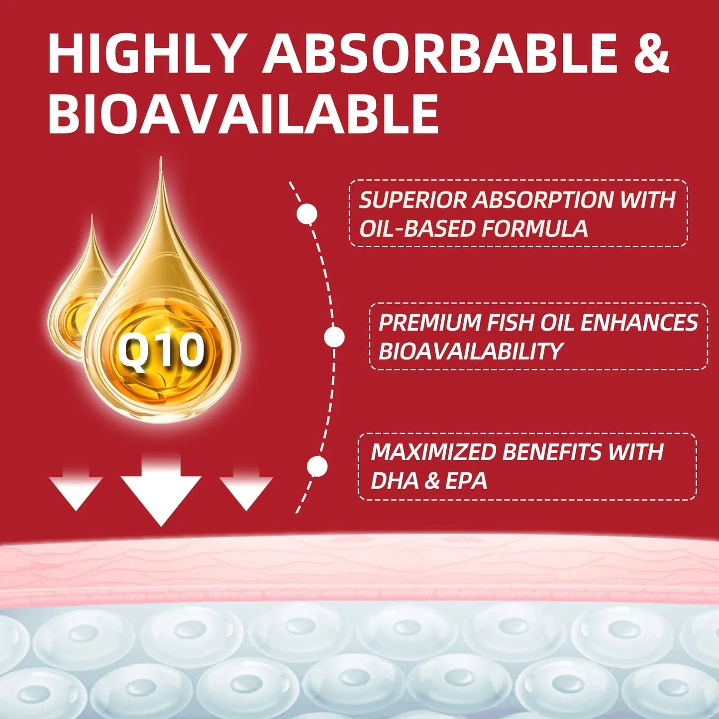 Cápsulas Blandas CoQ10 400mg Con PQQ Y Omega 3 Antioxidante Para Energía Y Salud Cardiovascular 120 Unidades
