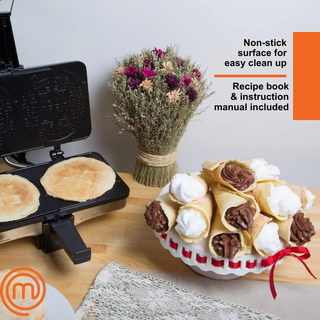 Masterchef Krumkake Baker Horno Electrico Para Galletas Caseras Tipo Pizzelle