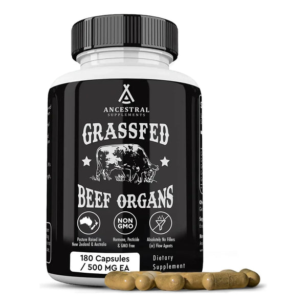 Capsulas De Organo De Res Alimentado Con Pasto Ancestral Supplements 180 Capsulas Multibeneficios