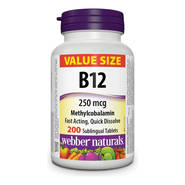 Vitamina B12 Metilcobalamina 250 Mcg 200 Tabletas Sublingual Energía Y Vitalidad