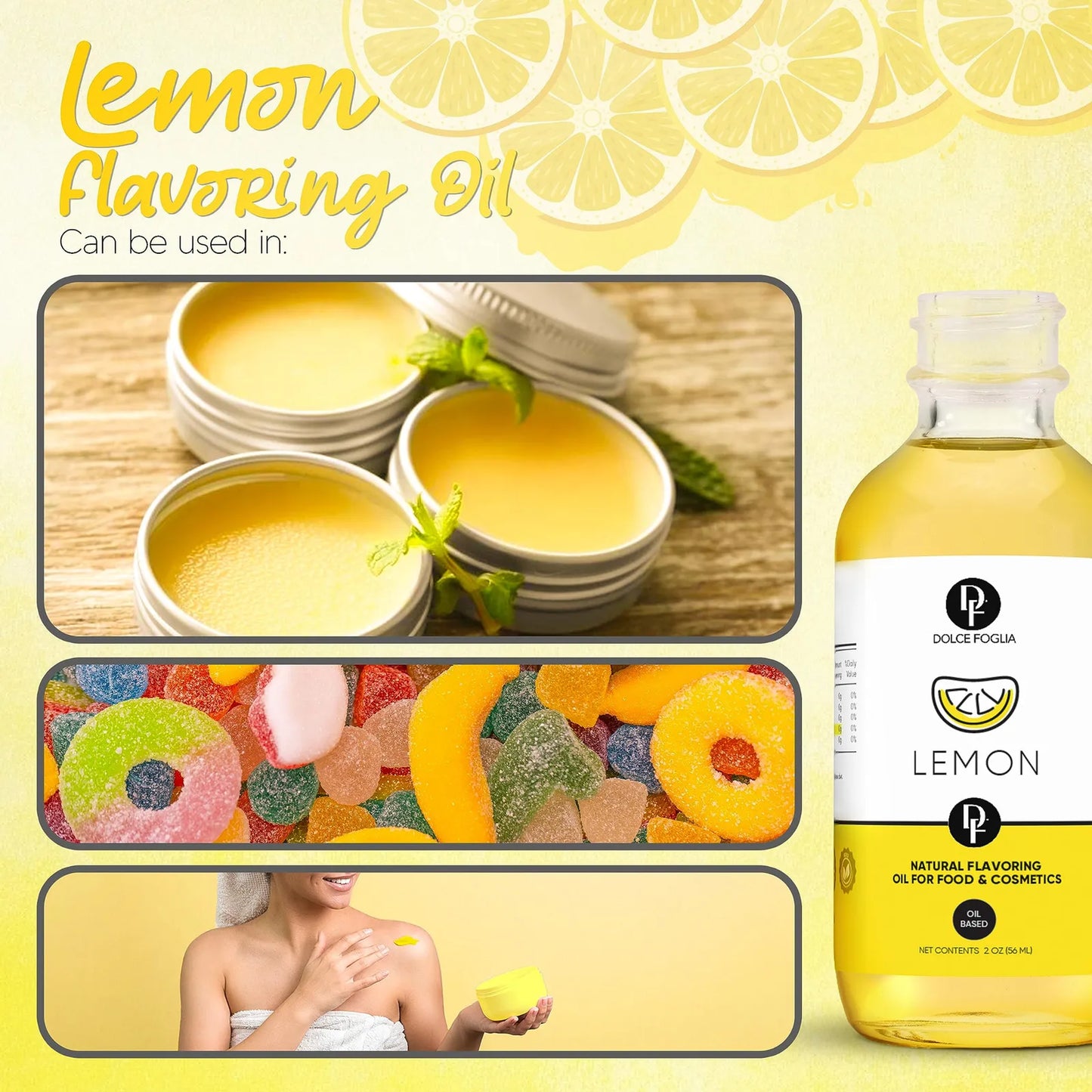 Concentrado Sabor Limón Dolce Foglia 60 Ml Aceite Aromatizante Multiusos