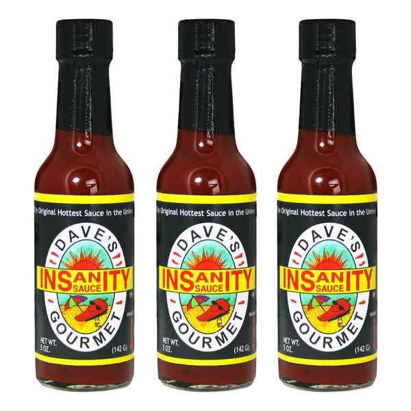 Salsa Picante Original Insanity Pack De 3 Botellas Sabor Audaz Y Calor Extremo
