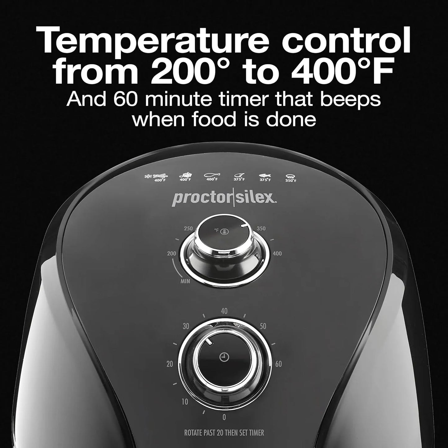 Horno Freidora De Aire Proctor Silex 5.8 Cuartos 1700W Cocina Rapido Y Saludable