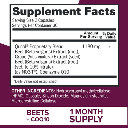 Capsulas De Remolacha Con Coq10 Y Extracto De Semilla De Uva Soporte Cardiovascular Y Energia