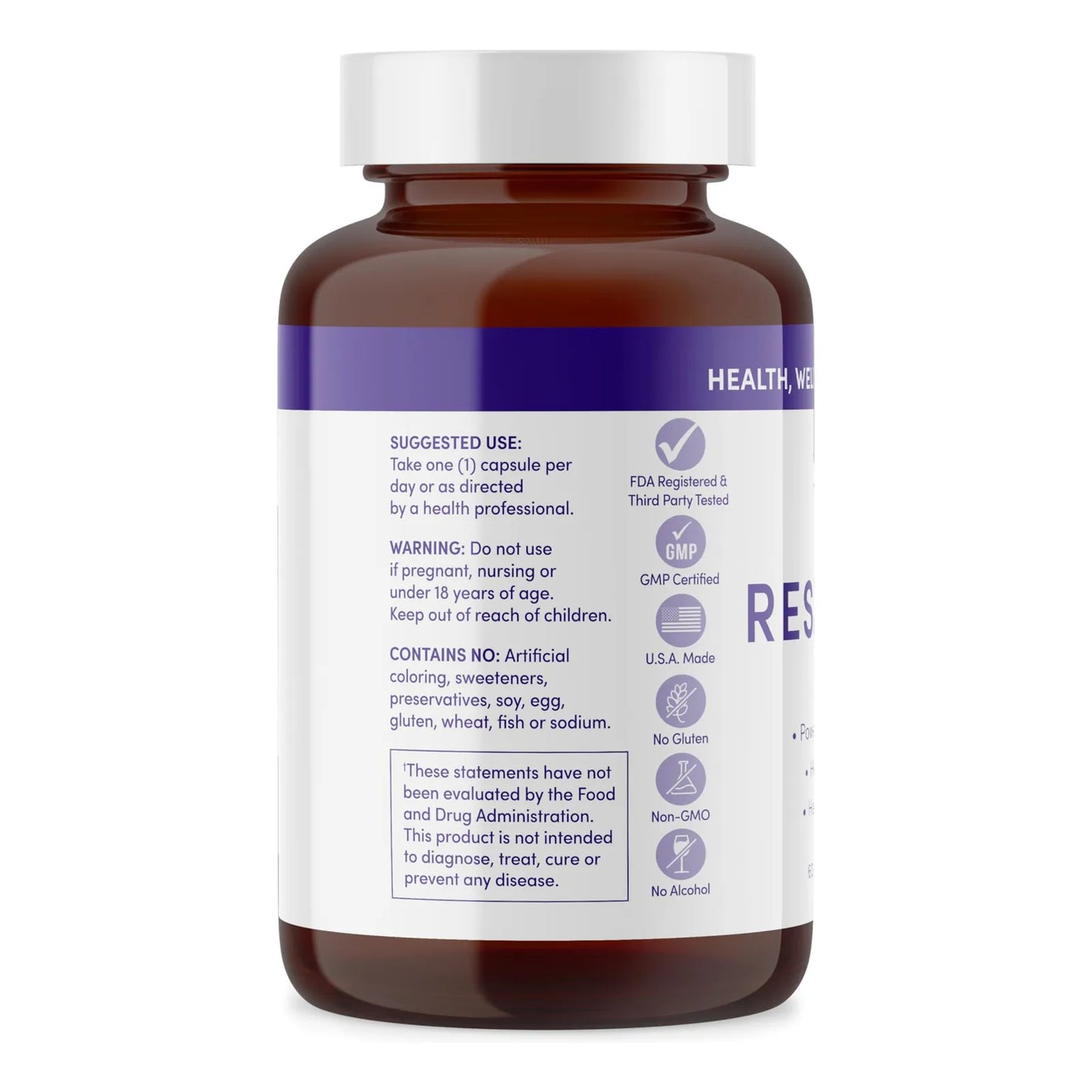 Cápsulas De Resveratrol 500 Mg Antienvejecimiento 60 Unidades Beauty Within