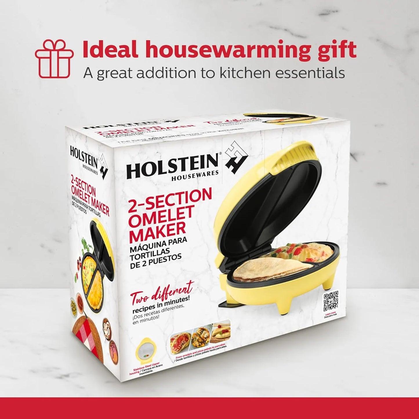 Máquina Antiadherente Para Hacer Tortillas Y Frittatas Holstein Housewares Negra Acero Inoxidable