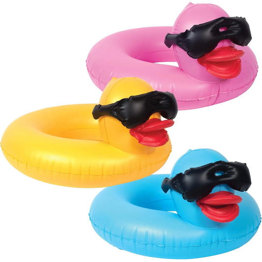 Anillo Infantil Derby Duck Flotador Inflable Para Piscina Y Playa Pack De 3