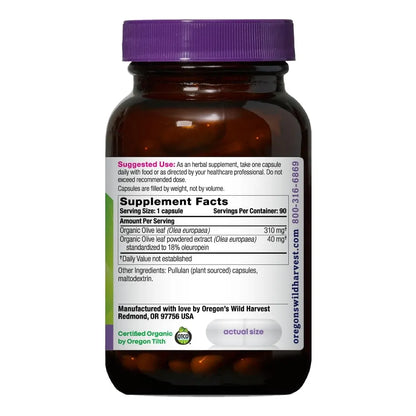 Hoja De Olivo Antioxidante 350 Mg 90 Cápsulas Veganas Oregon'S Wild Harvest