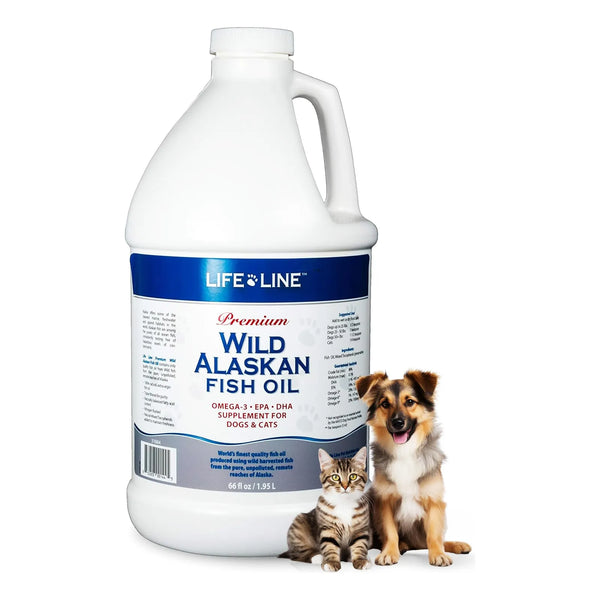 Aceite De Pescado Salvaje De Alaska Omega 3 Para Piel Y Pelo En Perros Y Gatos 66oz