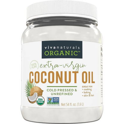 Aceite De Coco Extra Virgen Organico Prensado En Frio 1.6 Lb Sabor Fresco Y Multiusos
