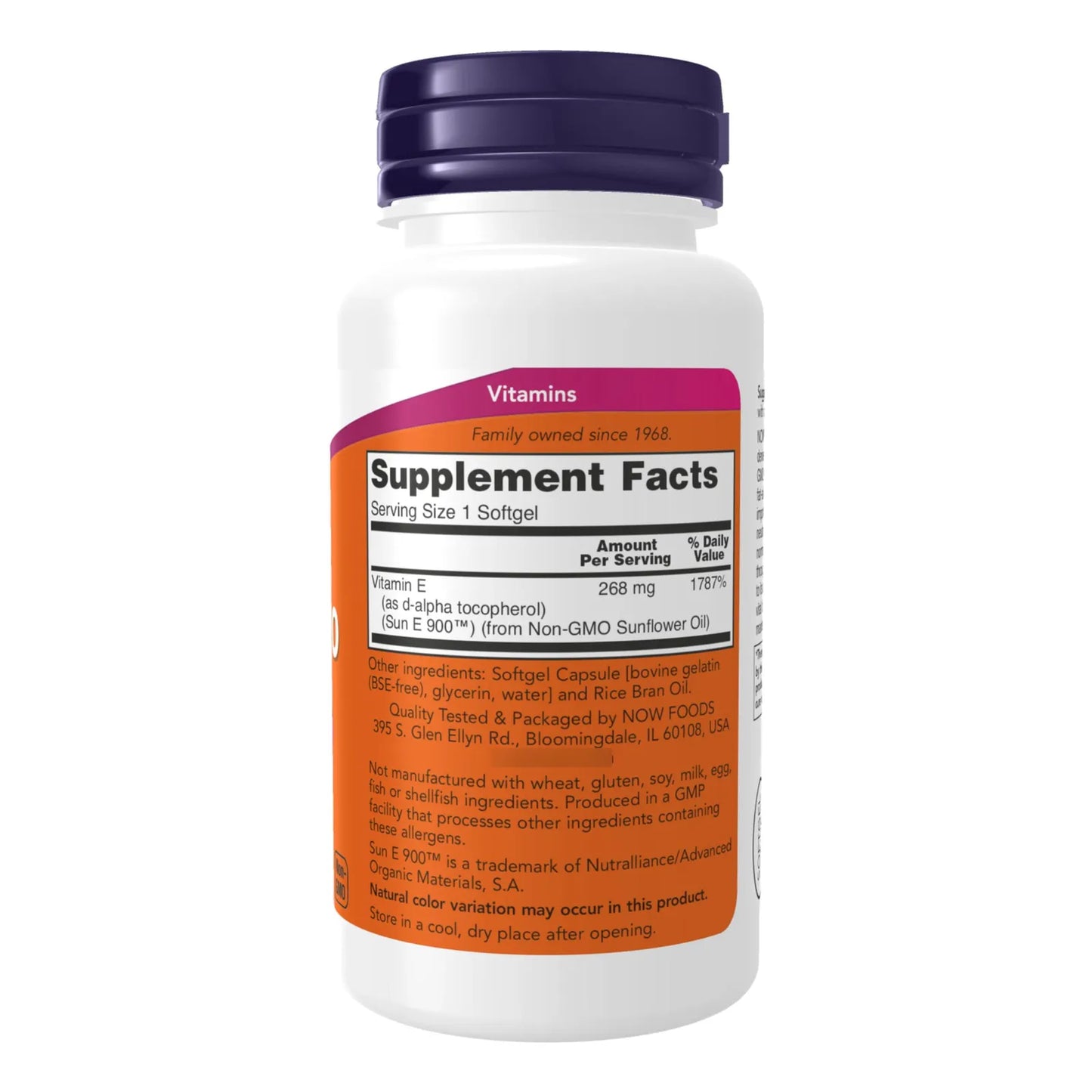 Vitamina E Natural D Alfa Tocoferol 400 Ui 60 Capsulas Blandas Sin Omg