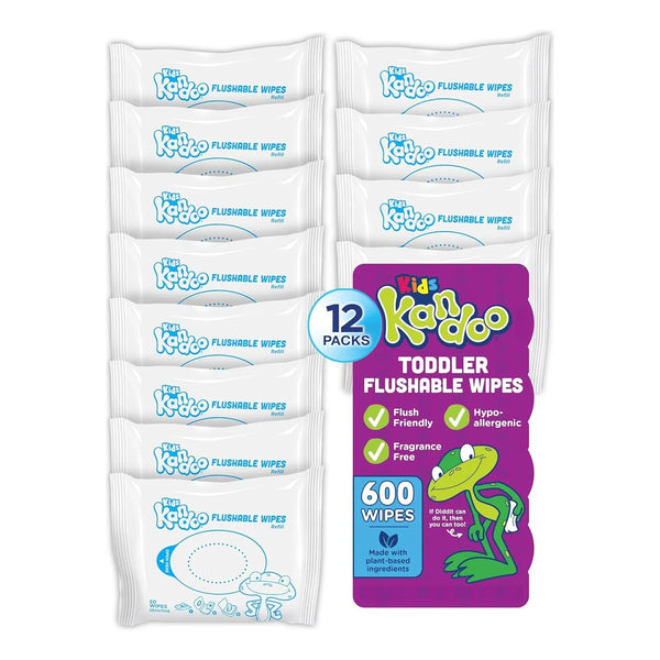 Bacinilla Enjuagable Biodegradable Kandoo Con Toallitas De Melón 100 Unidades