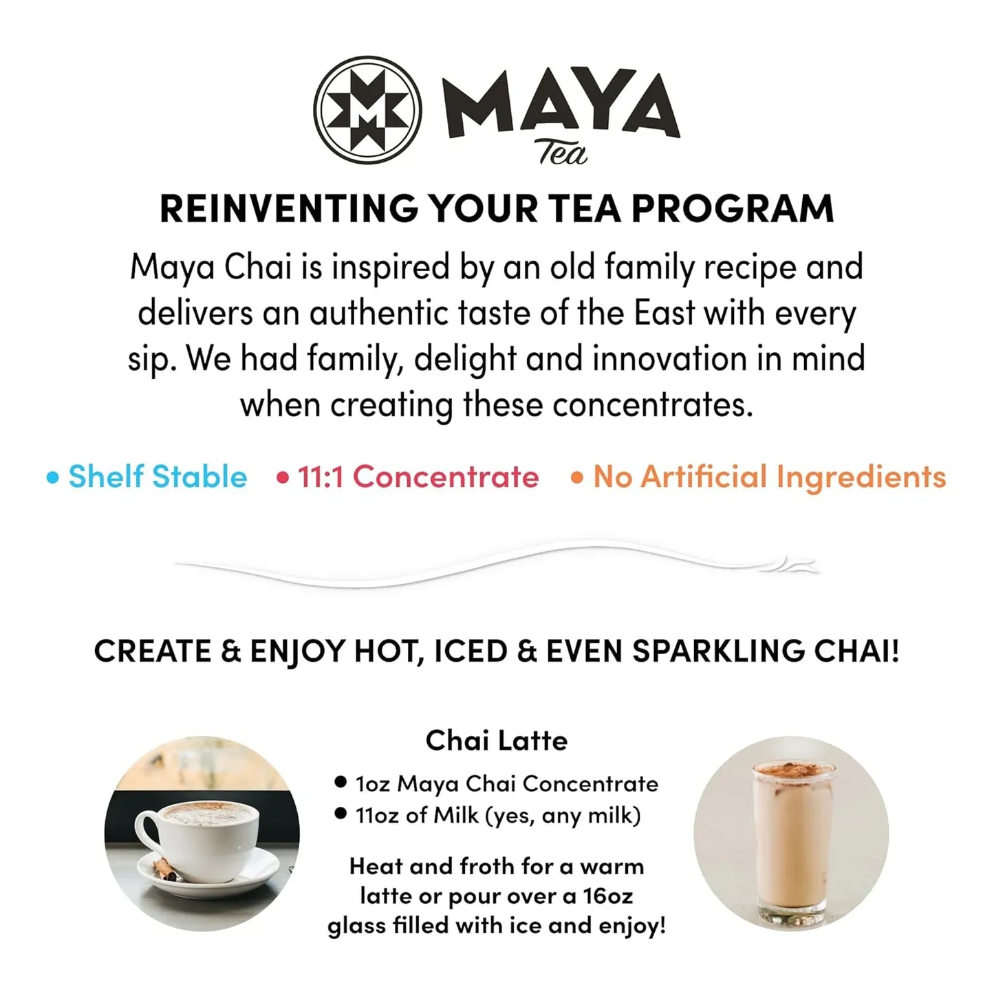 Concentrado Chai Maya Heritage 64 Onzas Con Bomba Sabor Auténtico Y Fácil Preparación
