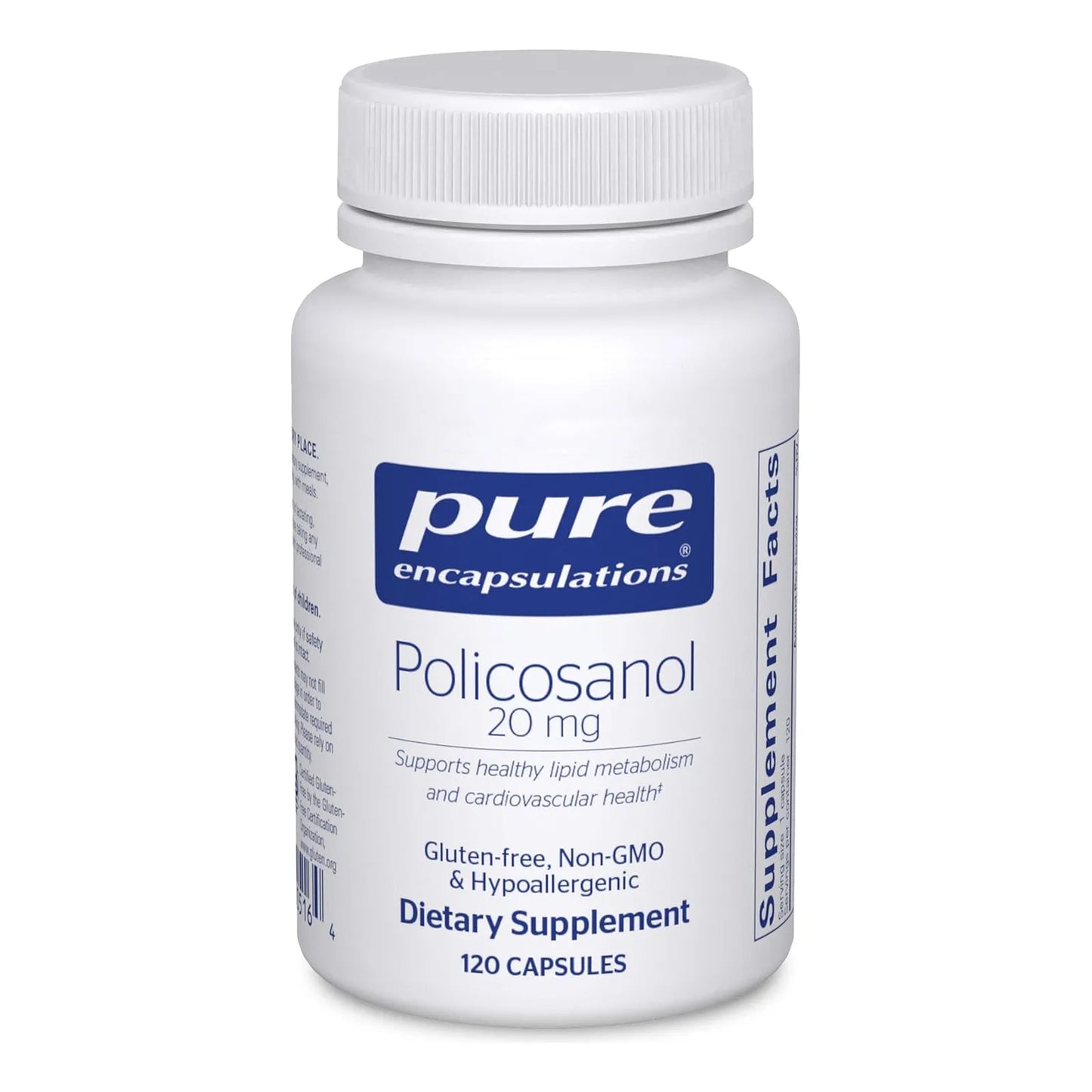 Policosanol 20 Mg Hipoalergenico Apoyo Cardiovascular Pure Encapsulations 120 Capsulas