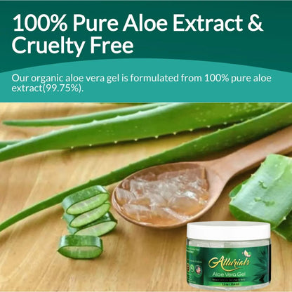 Gel Puro Orgánico De Aloe Vera 355ml Hidrata Repara Piel Cabello