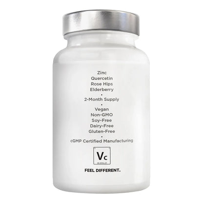 Vitamina C Con Zinc Bioflavonoides Quercetina Y Saúco 120 Cápsulas Vegano