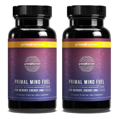 Primal Mind Fuel Brain Booster Paquete X2 Enfoque Memoria Energía