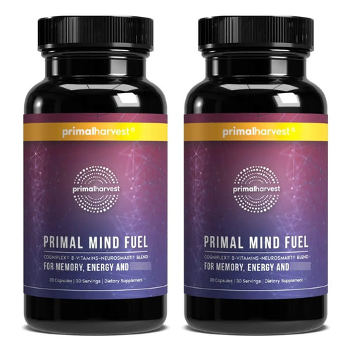 Primal Mind Fuel Brain Booster Paquete X2 Enfoque Memoria Energía