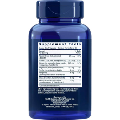 Life Extension Bone Restore Con Vitamina K2 120 Capsulas Paquete De 3 Suplemento Para Huesos Fuertes