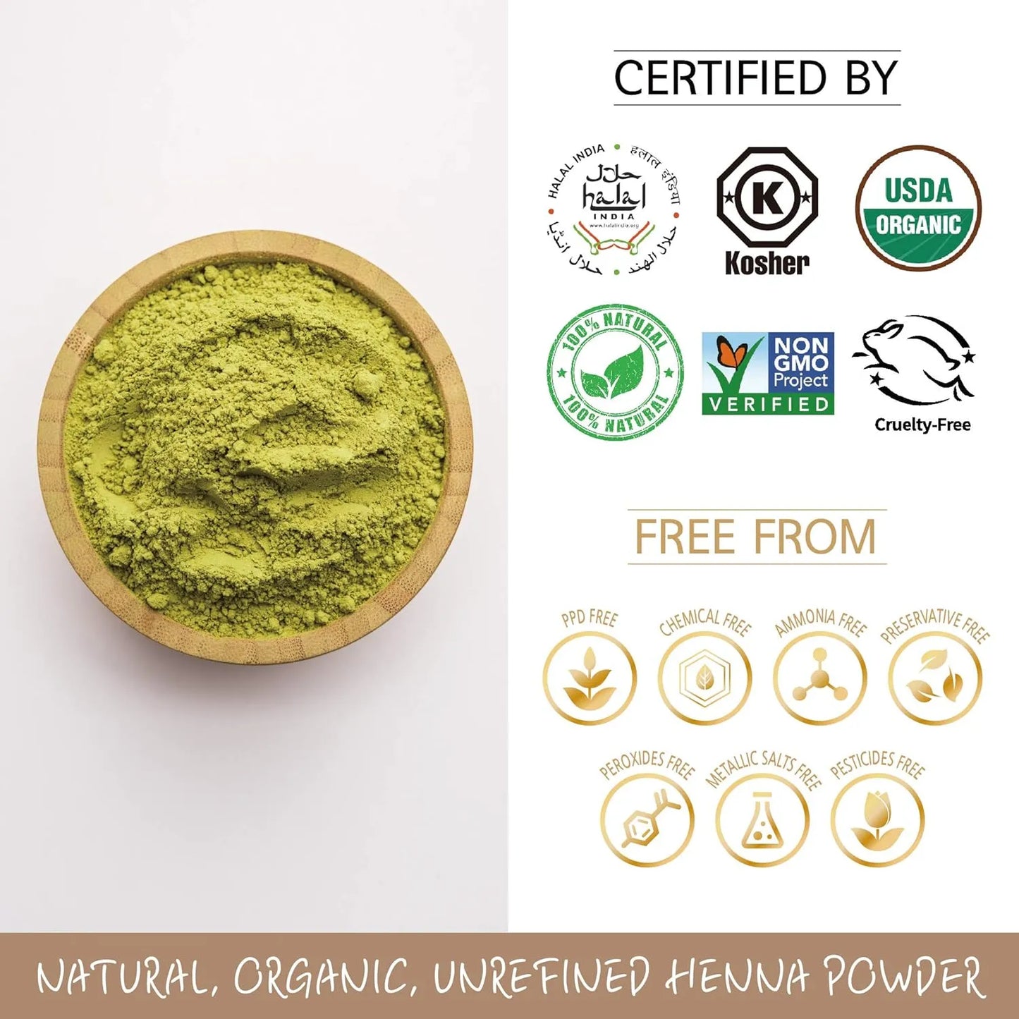 Tinte Capilar Organico Henna Oscura Suavidad Y Brillo 100 Natural