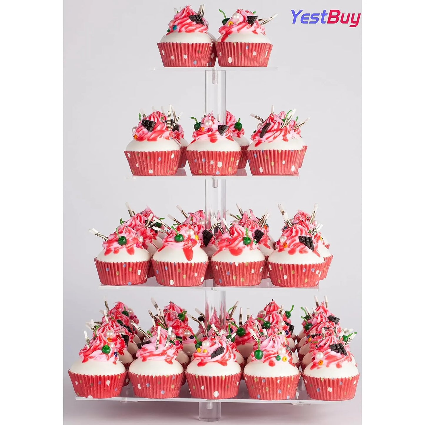 Soporte Acrilico Para Cupcakes 4 Niveles Base Estable Ideal Eventos
