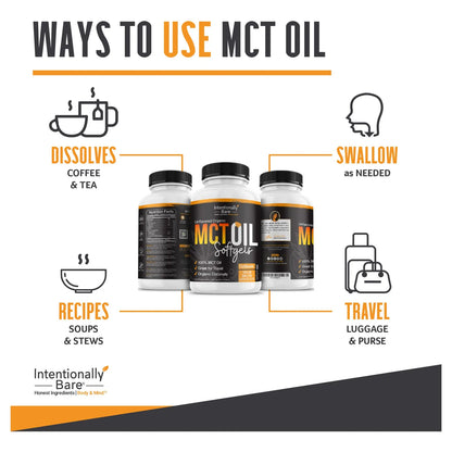 Cápsulas Aceite Mct Orgánico 70 C8 30 C10 Sabor Neutral Energía Enfoque Keto