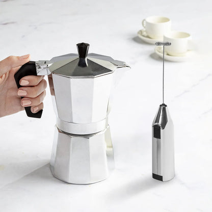Cafetera Espresso Eléctrica Y Espumador 6 Tazas Plata SOMOS IMPORTACIONES GOLD
