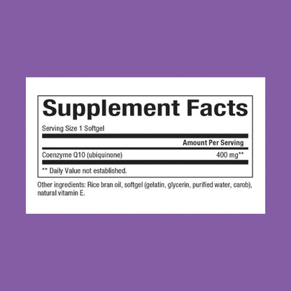 Coenzima Q10 400 Mg Suplemento Energía Cardíaca Y Cognitiva