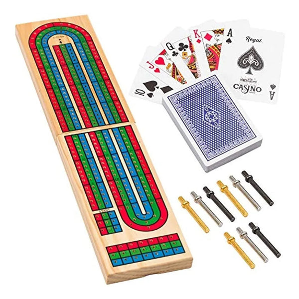 Juego De Mesa Cribbage De Madera Con Clavijas De Metal Regal Games