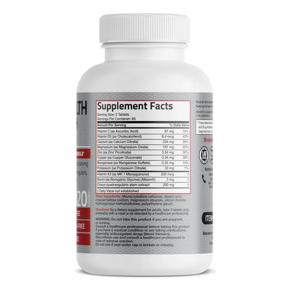Complejo Salud Osea Vitamina K2 Calcio Magnesio Boro Cissus Quad 120 Tabletas
