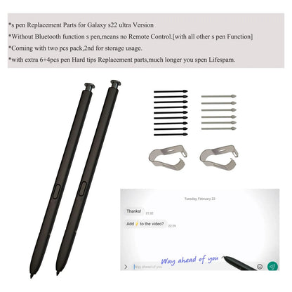 Paquete De 2 Boligrafos Repuesto Para Galaxy S22 Ultra Stylus Sin Bluetooth