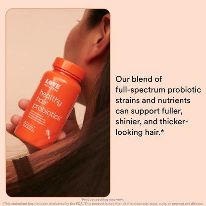 Probióticos Para Cabello Saludable 30 Cápsulas Crecimiento Cabello Grueso Y Brillante