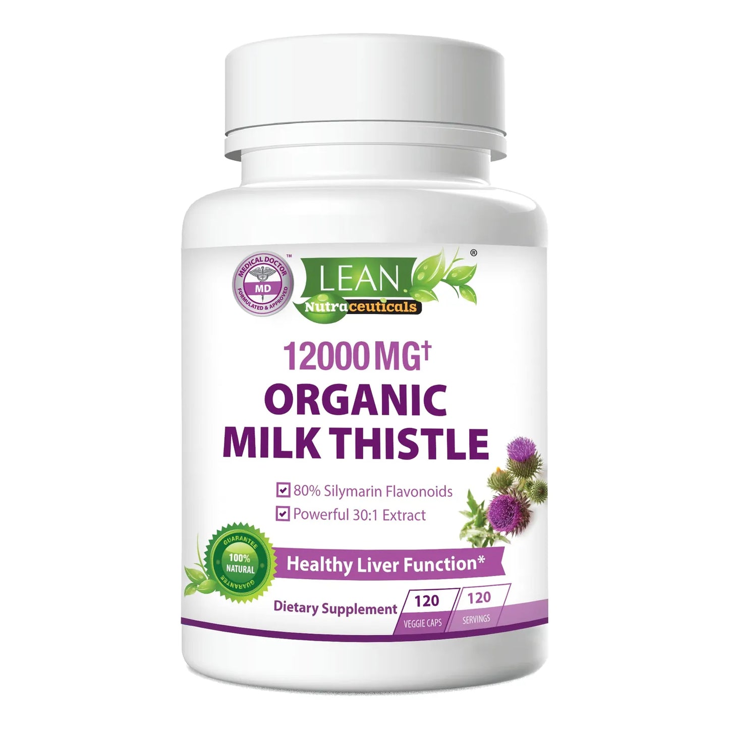 Liver Renew Cleanse Detox & Repair Cardo Mariano Organico 120 Dias 12000 Mg