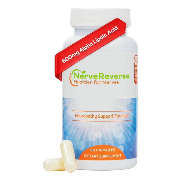 NerveReverse Neuropatía Support Formula Ácido Alfa Lipoico 600 Mg Benfotiamina Vitaminas B12 B6 D3 Vegano 60 Cápsulas
