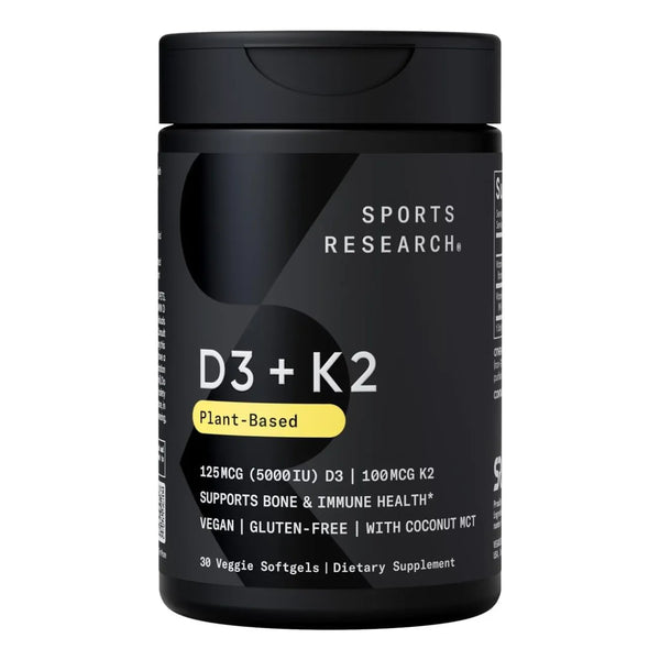 Vitamina D3 + K2 5000 Ui Sports Research Huesos Corazón Vegano - Imagen 1