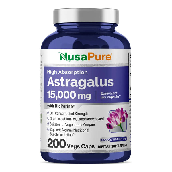 Astrágalo 15000 Mg 200 Cápsulas Veganas Extracto 30 1 Natural