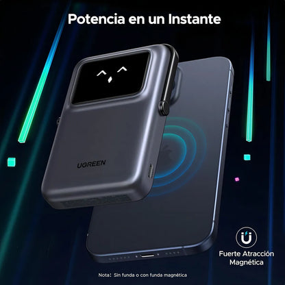 Ugreen Power Bank Inalámbrico 10000mah 20w Pd 7.5w Qi 45327 Color Plateado - Imagen 3