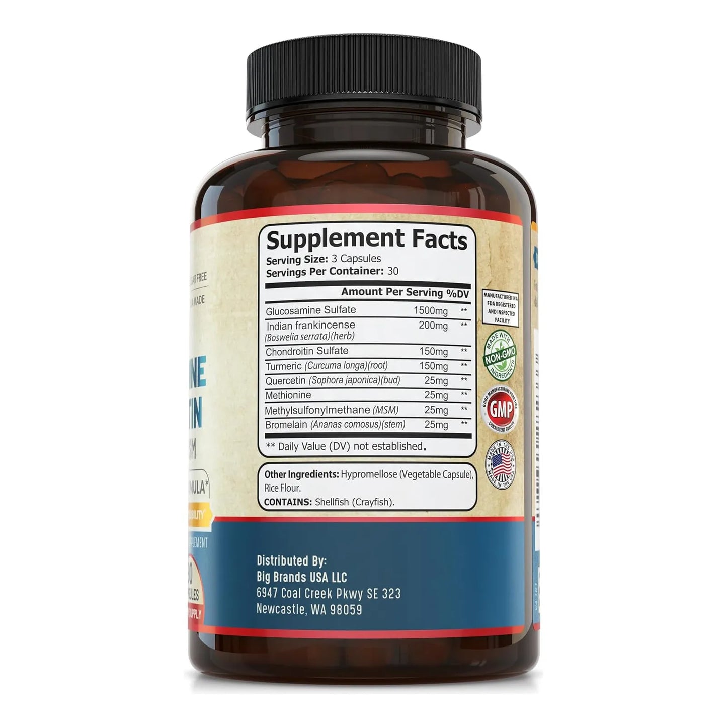 Suplemento Articular Glucosamina Condroitina MSM Curcuma Alivia Dolor Rigidez
