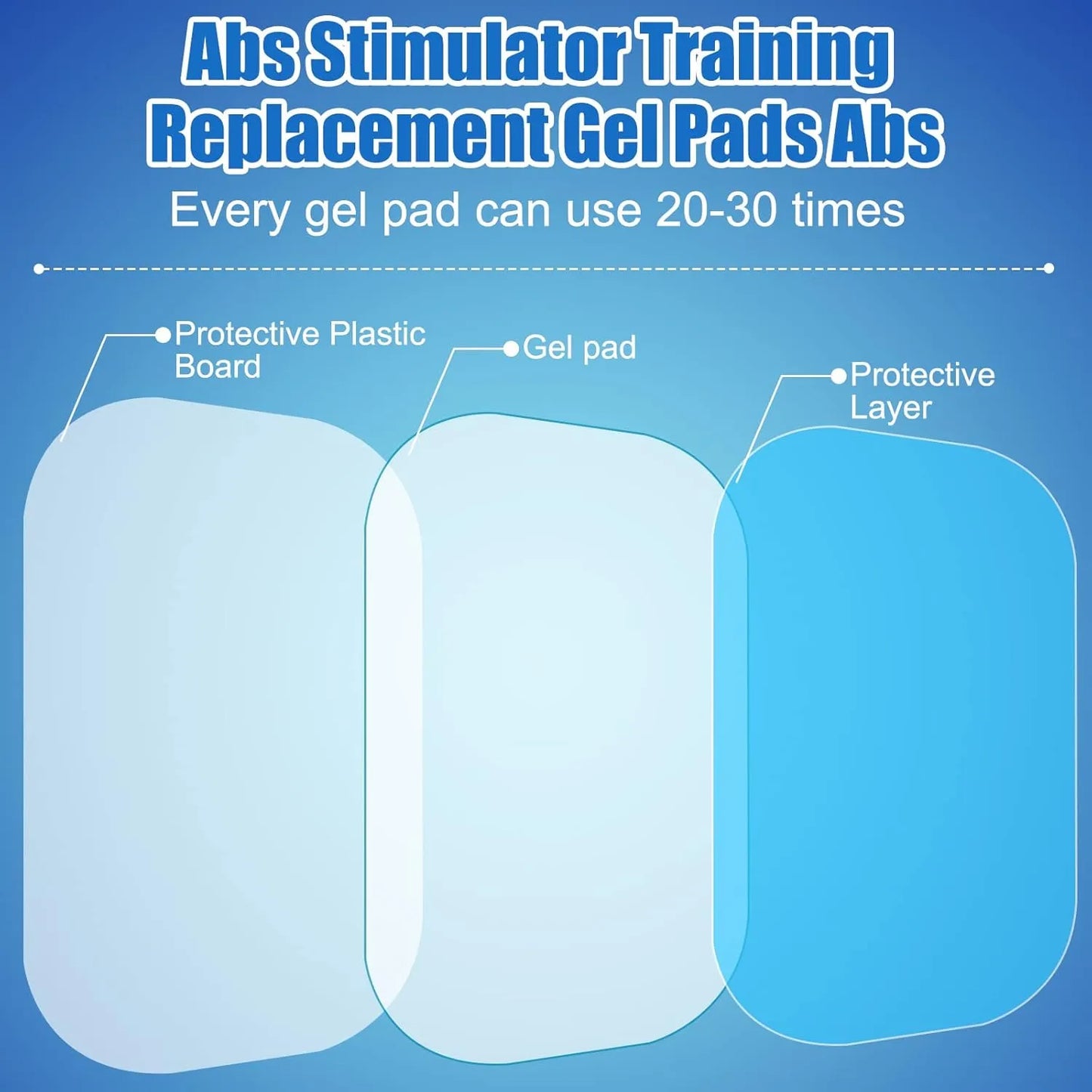 Masajeador De Gel Para Abs 50 Paquetes Almohadillas Estimulador Muscular