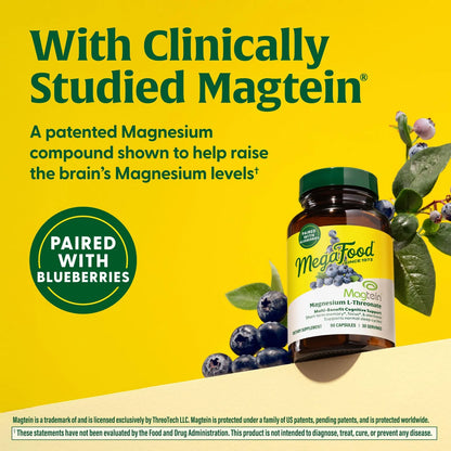 Magtein L Treonato De Magnesio 2000 Mg 90 Capsulas Memoria Enfoque Sueño