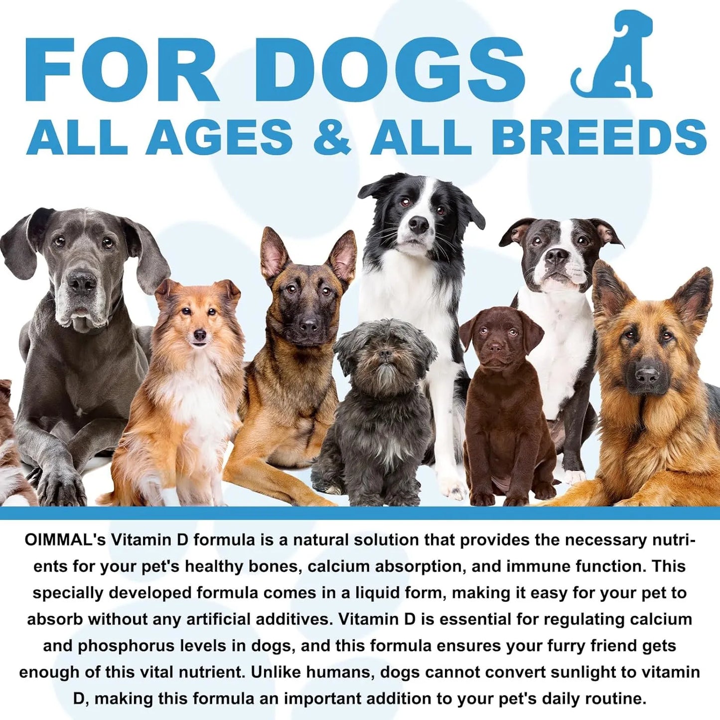 Vitamina D Liquida Para Perros 60 Ml Huesos Fuertes Sistema Inmunologico