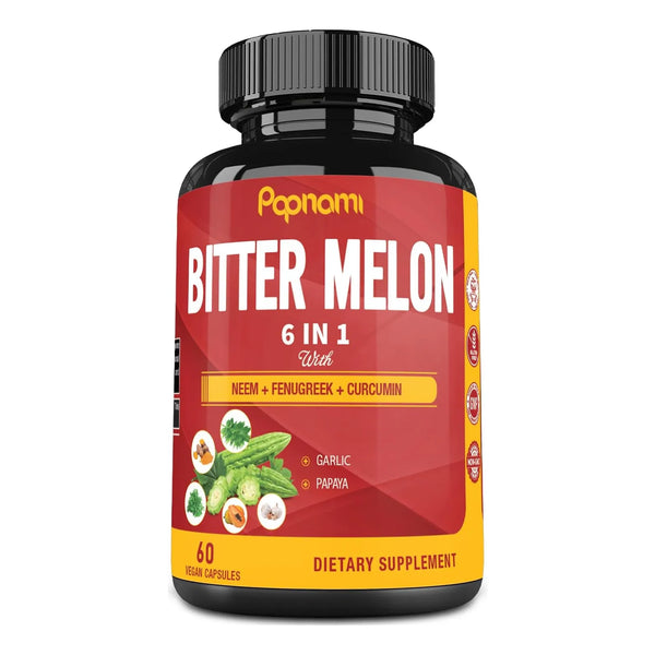Capsulas Organicas Melon Amargo 60 Unidades 2 Meses Con Neem Fenogreco Curcumina Ajo Papaya